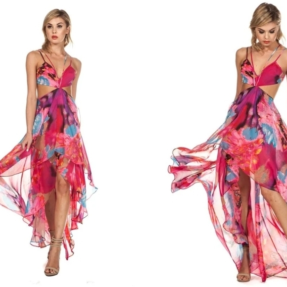 Summer Cutout Fuchsia Maxi Dress - Picture 5 of 8